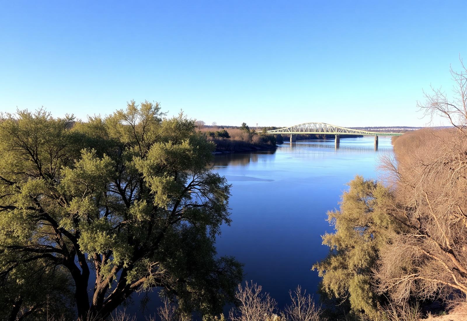 American River with bridge overlook near Fair Oaks